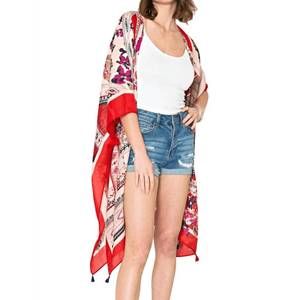 NEW JUSTIN & TAYLOR antalya scarf in red multi